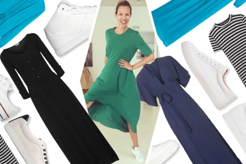 Βίκυ Καγιά : Συνδυάζει το maxi φόρεμα με λευκά sneakers και εντυπωσιάζει