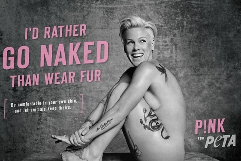 Pink: Γδύθηκε για την PETA και το καλό των ζώων!