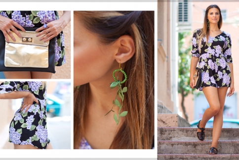 To street style της εβδομάδας : Πως θα φορέσεις το μακρυμάνικο floral playsuit στις αρχές του φθινόπωρου