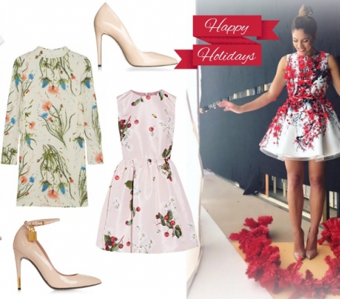 Christmas style : H Μαίρη Συνατσάκη επιλέγει floral φόρεμα για το τέλειο γιορτινό look 