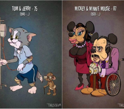 Πως θα ήταν σήμερα ο 87χρονος Mickey Mouse και οι 75χρονοι Τοm και Jerry;
