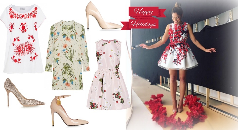 Christmas style : H Μαίρη Συνατσάκη επιλέγει floral φόρεμα για το τέλειο γιορτινό look 