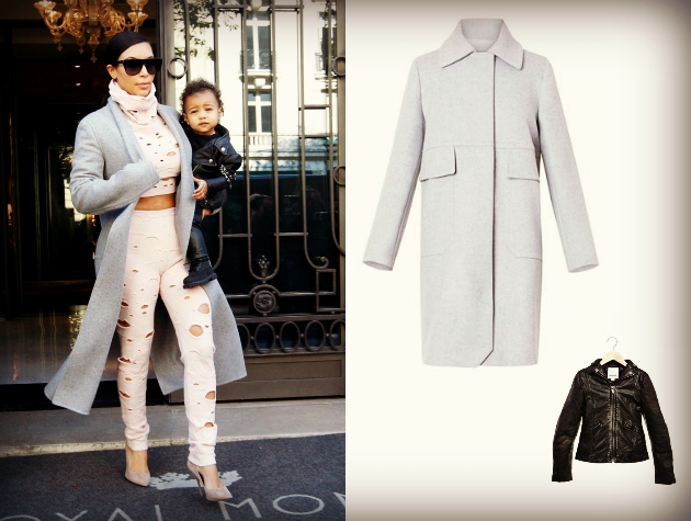 Το pastel παλτό της Kim Kardasian και το biker jacket της North West - Κεντρική Εικόνα